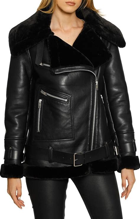 Walter Baker Celine Leather Faux Fur Jacket (NEW, NEVER 